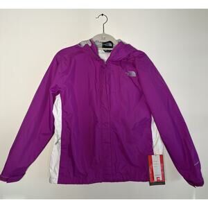 The North Face Womens ABUK Stinson Hyvent Hooded Rain Jacket Magenta Large